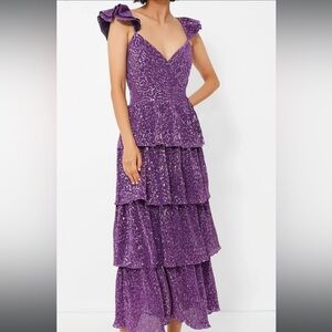 SAYLOR NWT Purple Sequin Maxi Dress